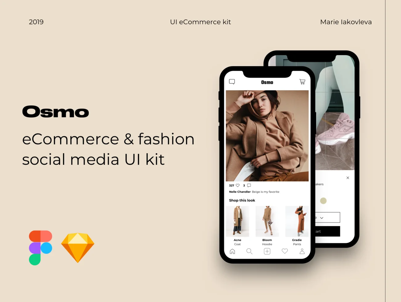 Osmo e Commerce Ui kit sketch 电子商务时尚社交媒体手机应用UI界面设计套件图-UI/UX-到位啦UI
