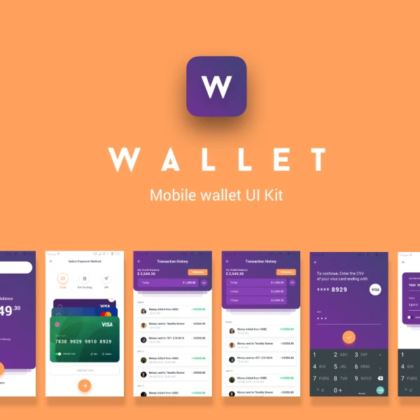 Wallet Mobile UI Kit 钱包移动用户界面套件