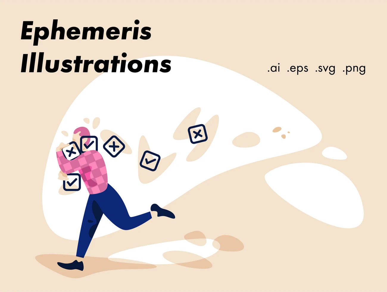 Ephemeris Illustrations 8款人物与动效控件互动矢量插画-人物插画、场景插画、插画-到位啦UI