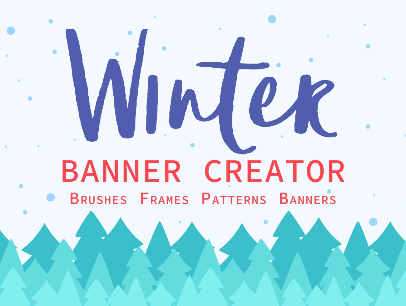 Winter Banner Creator 9款冬季矢量笔刷植物banner背景-背景素材-到位啦UI