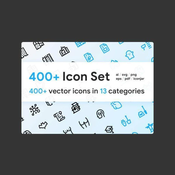 400 icon set 01 13大类400通用单色双色高光图标集