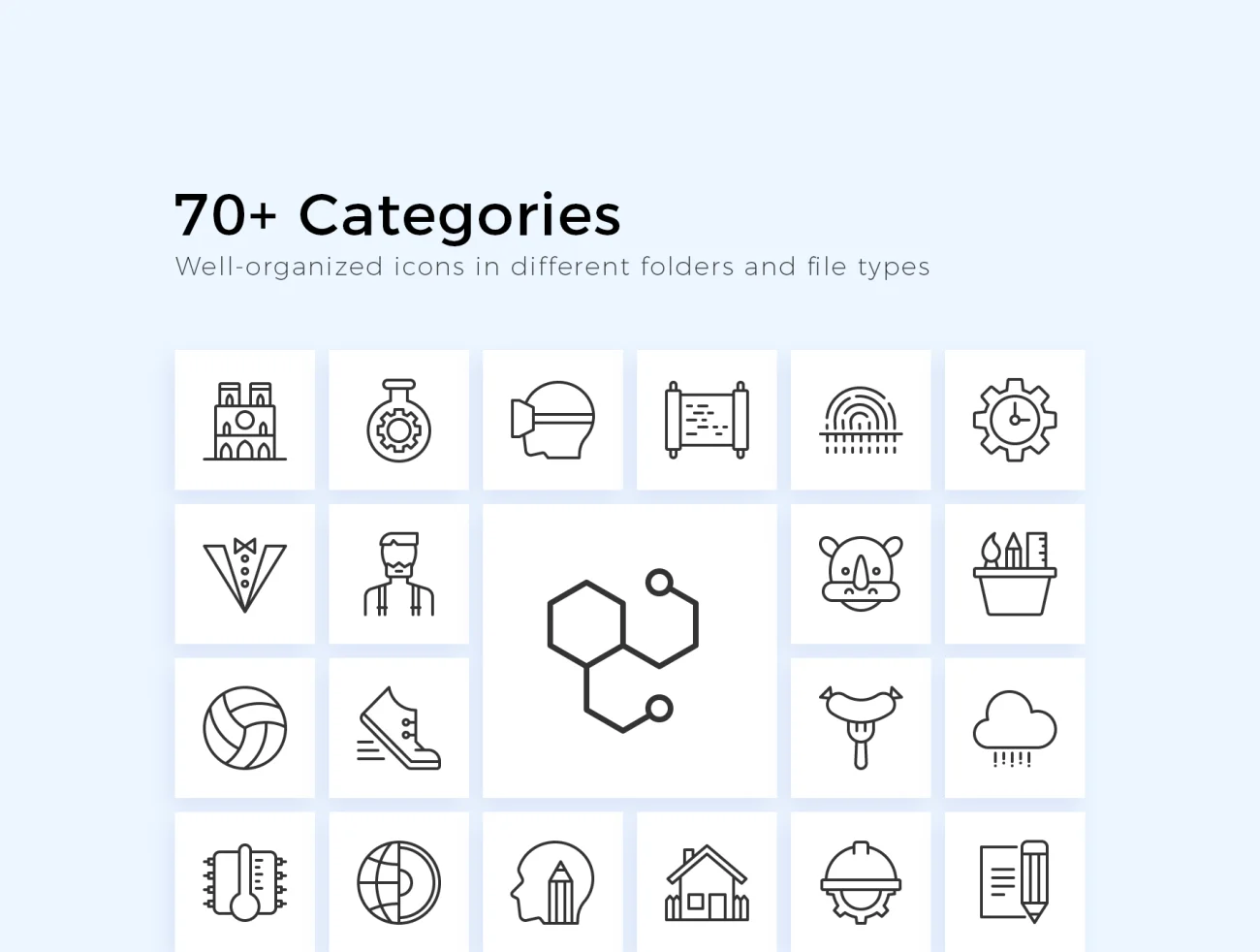 Sleekons Premium Icons 科学艺术科技等70大类9种文件格式高级通用图标合集-3D/图标-到位啦UI