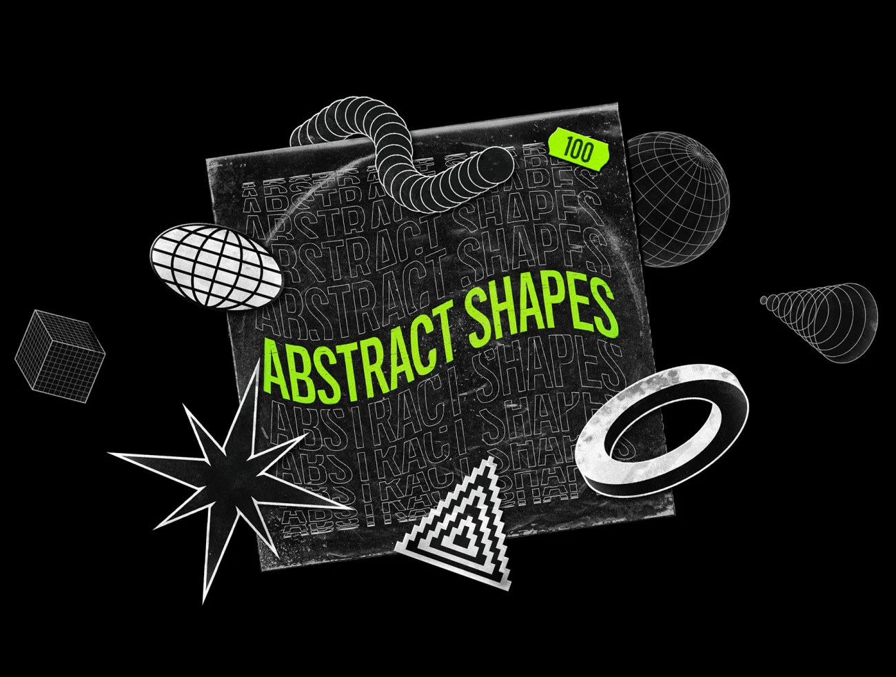 Abstract Shapes collection 抽象形状集合适合创意海报社交媒体风格提升-海报素材、背景素材、设计元素-到位啦UI