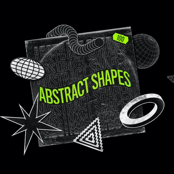Abstract Shapes collection 抽象形状集合适合创意海报社交媒体风格提升