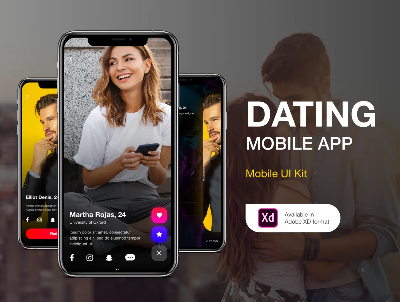 Dating Application UI Kit 约会app应用UI套件-UI/UX-到位啦UI