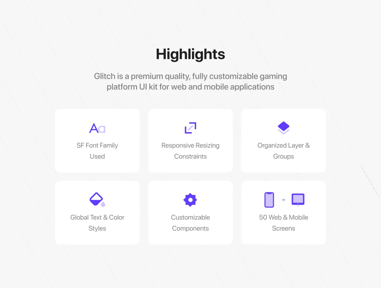 Glitch Gaming Platform UI Kit 游戏平台用户界面套件-UI/UX-到位啦UI
