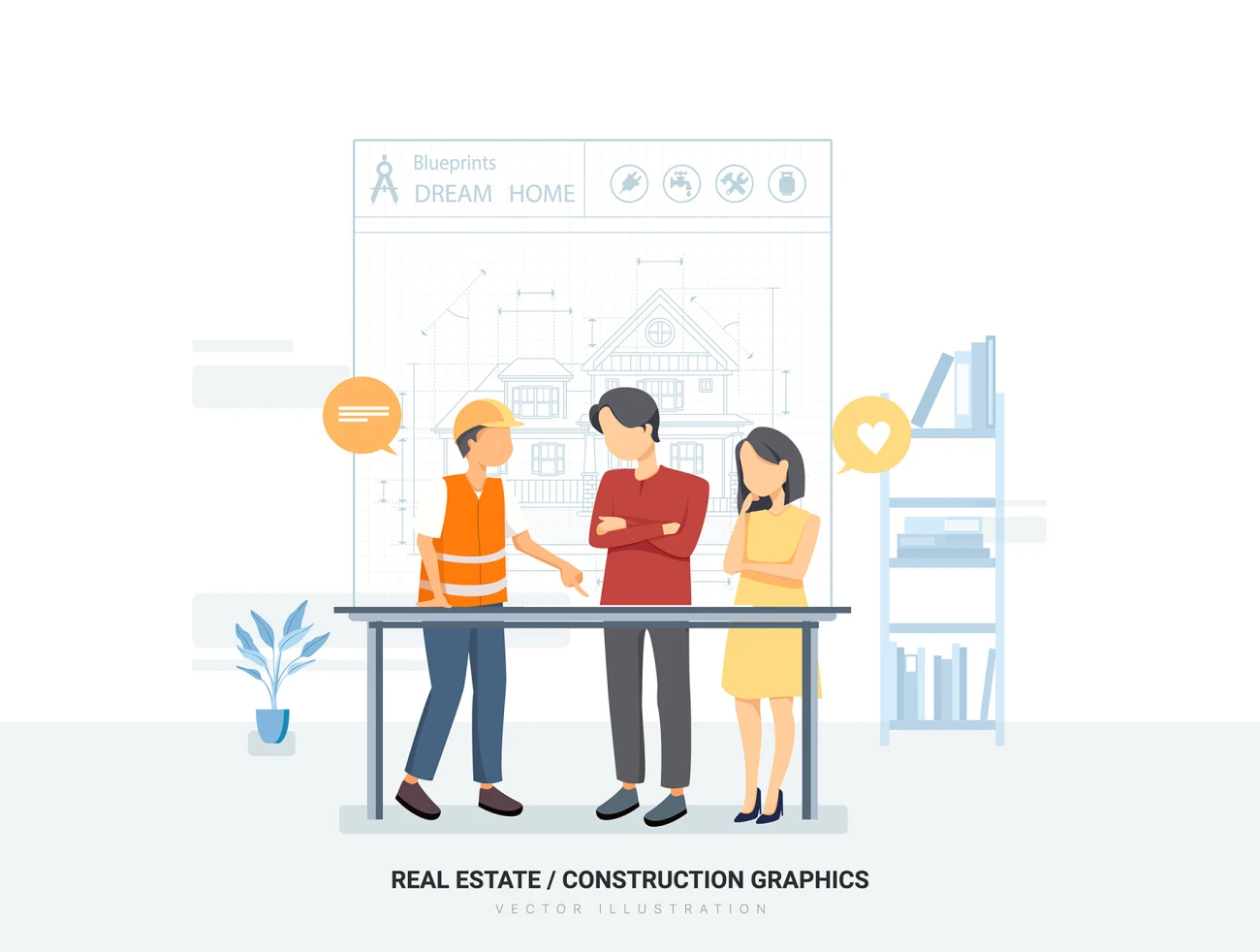 Pisces Real Estate Construction Vector Scenes 房地产建设矢量场景插图合集-人物插画、商业金融、场景插画、插画、状态页、硬件设备、线条手绘、营销创业-到位啦UI
