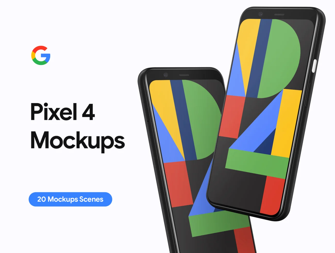 Google Pixel 4 20 Mockups Part 2 谷歌像素4手机 20款智能样机模型-产品展示、优雅样机、办公样机、实景样机、手机模型、样机-到位啦UI