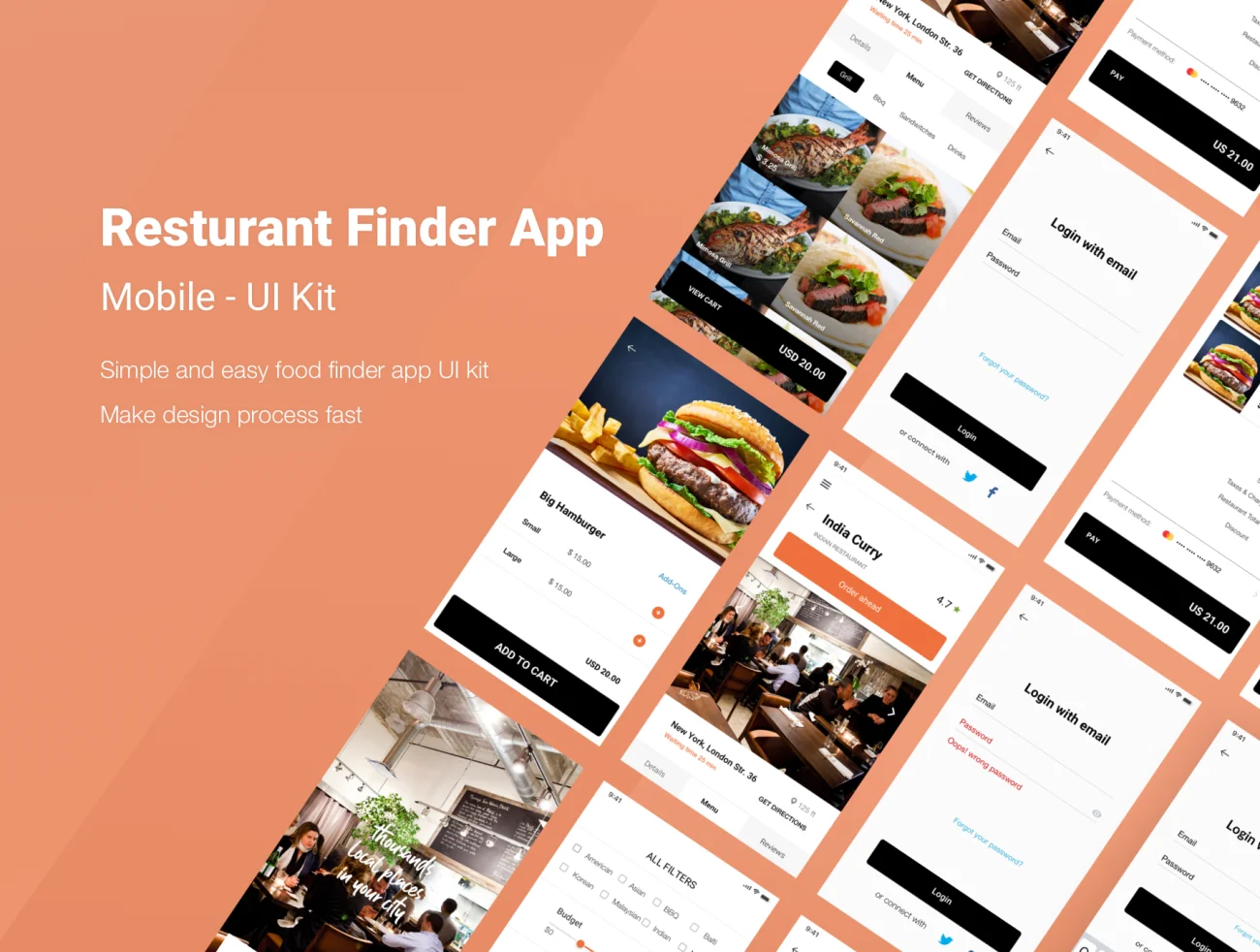 Restaurant Finder App 餐厅查找app应用-UI/UX-到位啦UI