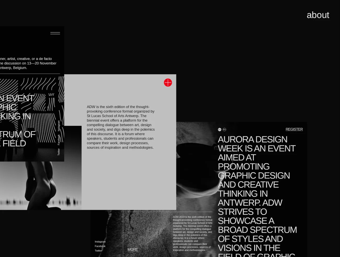 Aurora Events design kit 学院派设计风格创意设计版式工具包-海报素材-到位啦UI