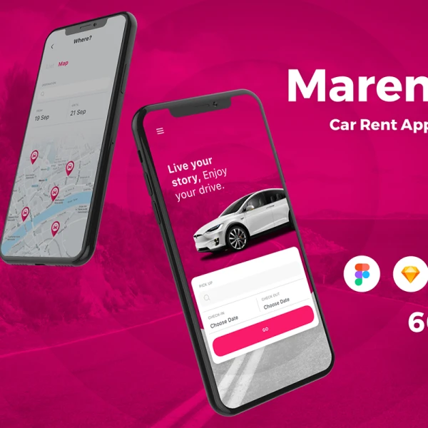 Marenta Car Rent App UI Kit 租车app应用UI套件