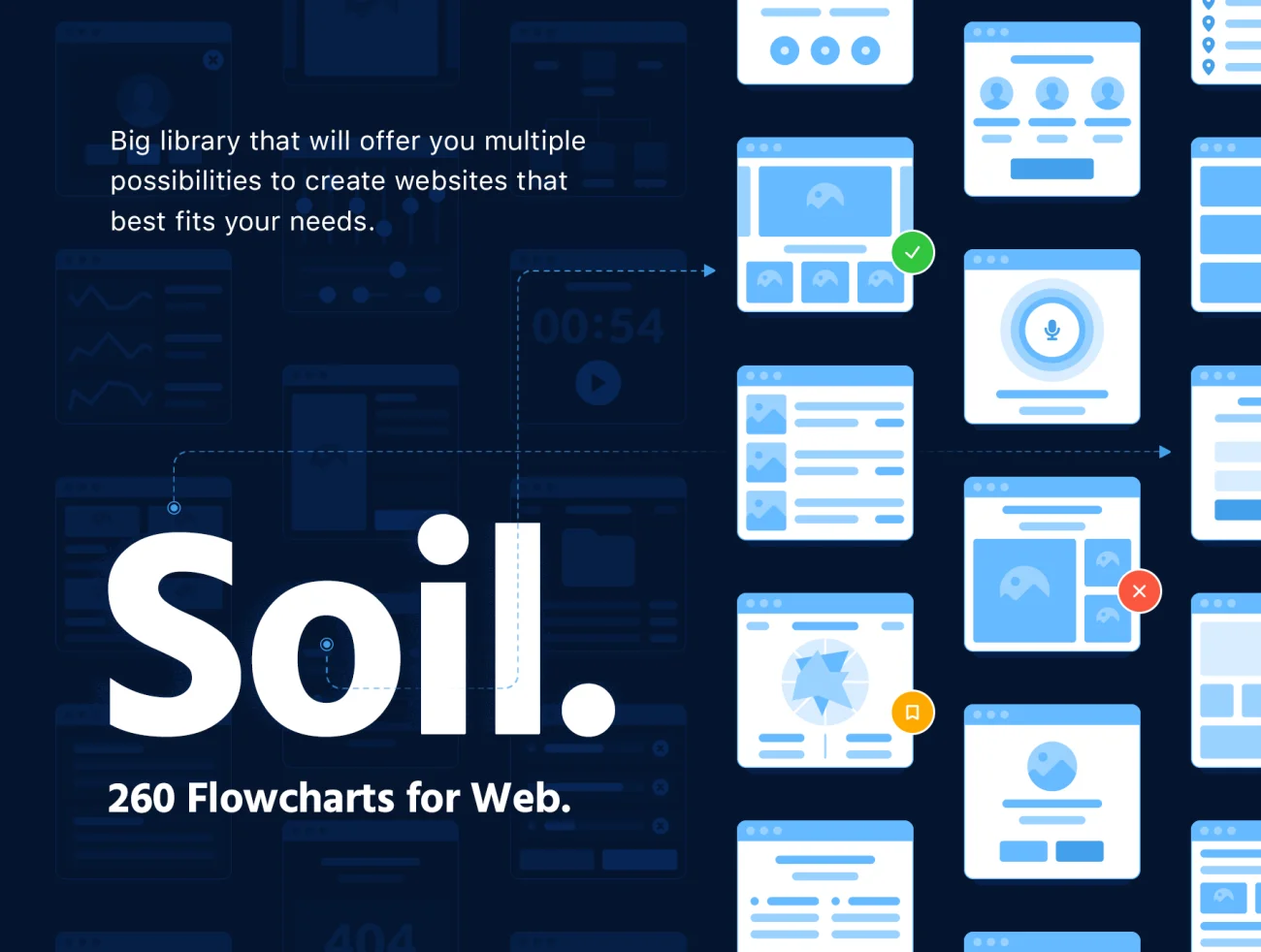 Soil Web Flowcharts 实用方便的网站流程图UI组件包-UI/UX-到位啦UI