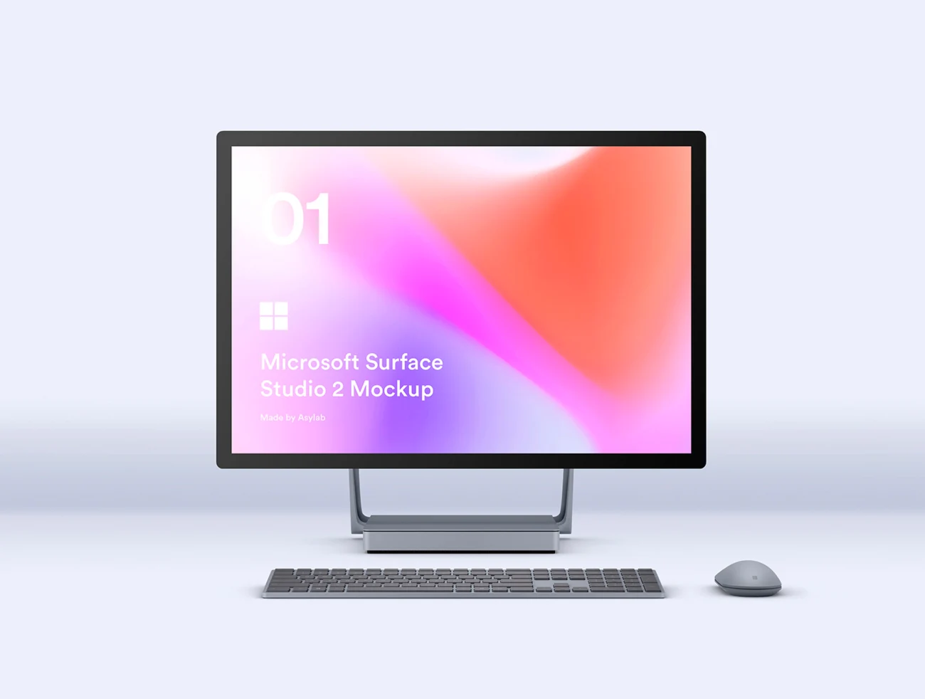 Microsoft Surface Studio 2 - 8 Mockups(part1) Surface Studio 2-8实体模型-第1部分-产品展示、创意展示、办公样机、实景样机、样机、简约样机-到位啦UI