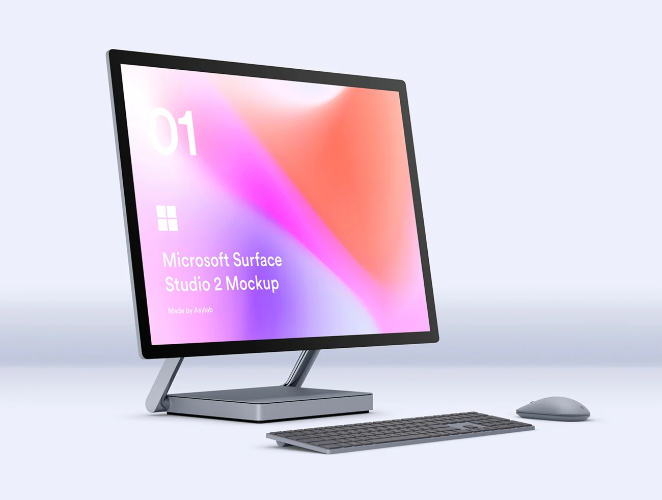 Microsoft Surface Studio 2 - 8 Mockups(part1) Surface Studio 2-8实体模型-第1部分-产品展示、创意展示、办公样机、实景样机、样机、简约样机-到位啦UI