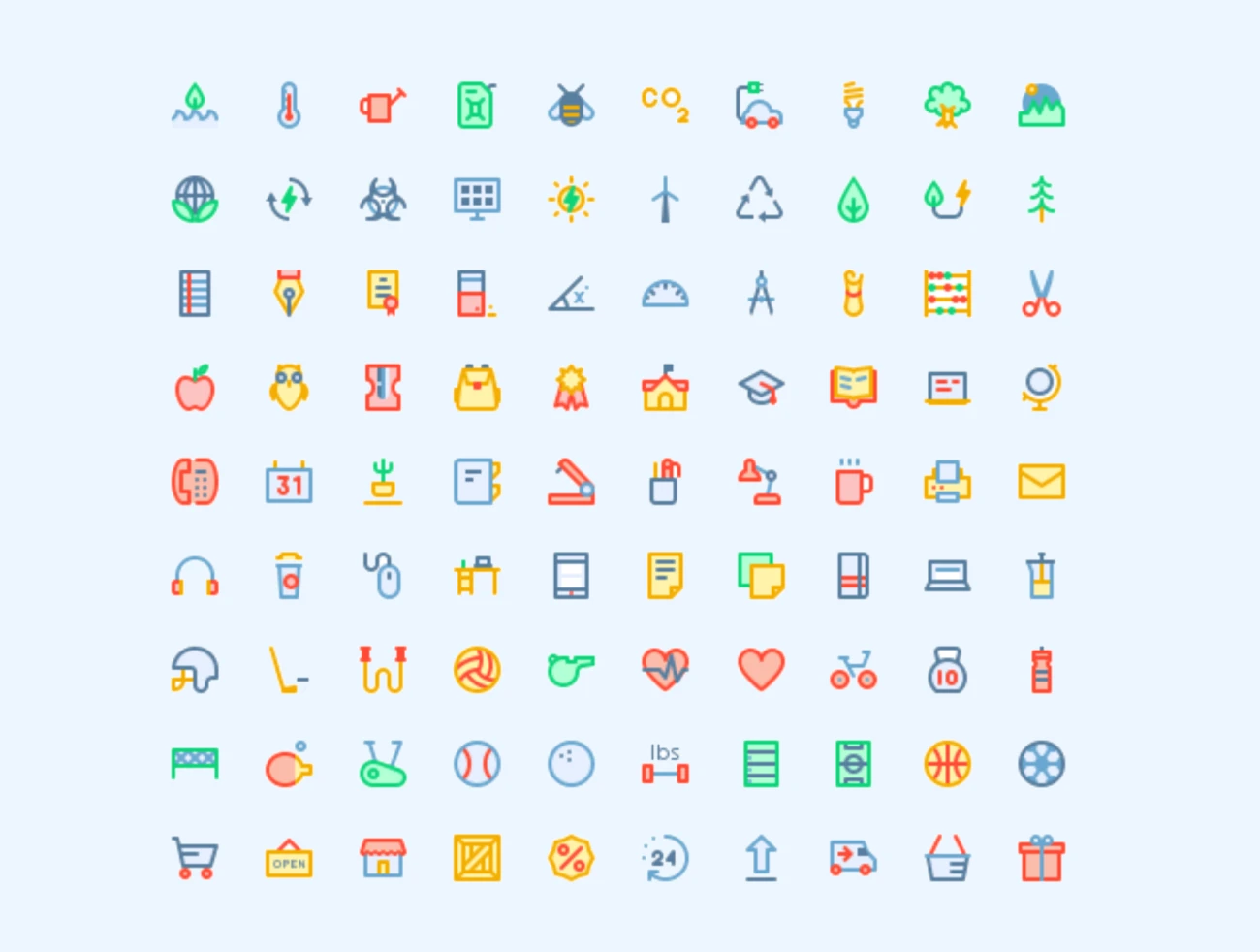 300 Colorful Icons 300个多彩色多文件格式情感化图标-3D/图标-到位啦UI