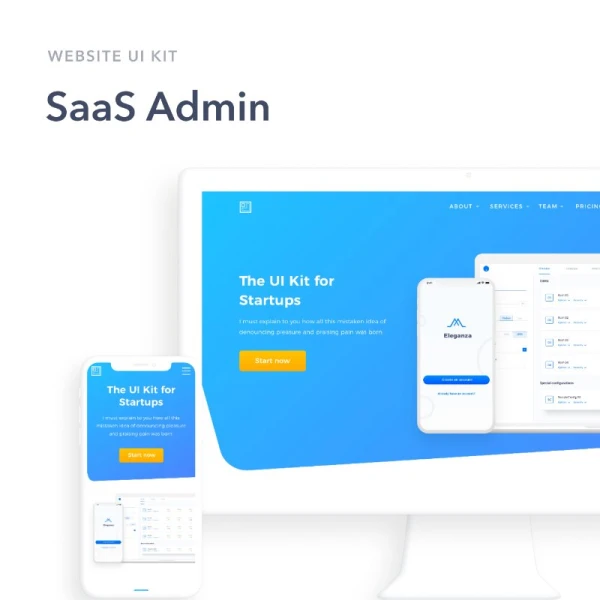 SaaS Website UI Kit(figmsa) 网站UI套件快速制作高质量网站