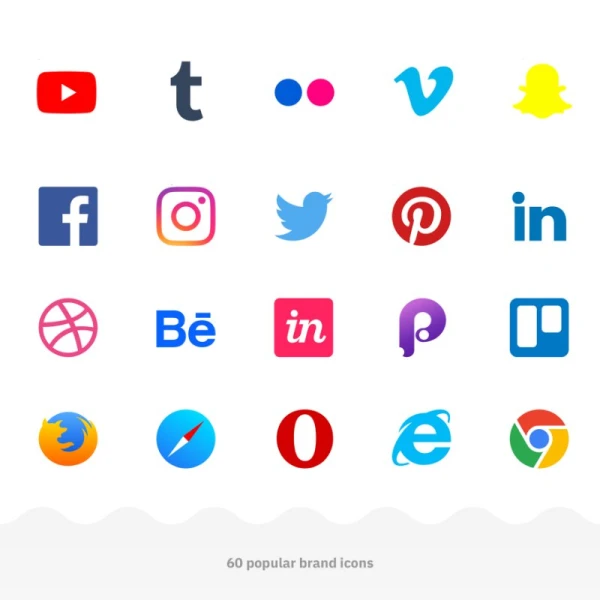 Brand icons 彩色科技品牌标志logo集合