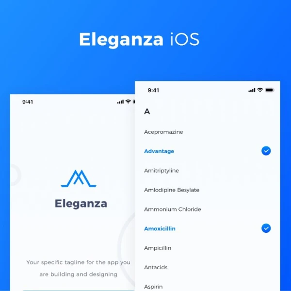 Eleganza iOS UI Kit 简约用户界面设计套件