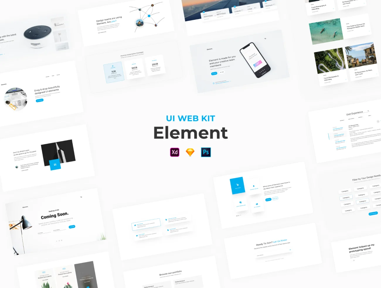 Element - UI Web Kit 网站模块化设计元素套件-UI/UX-到位啦UI