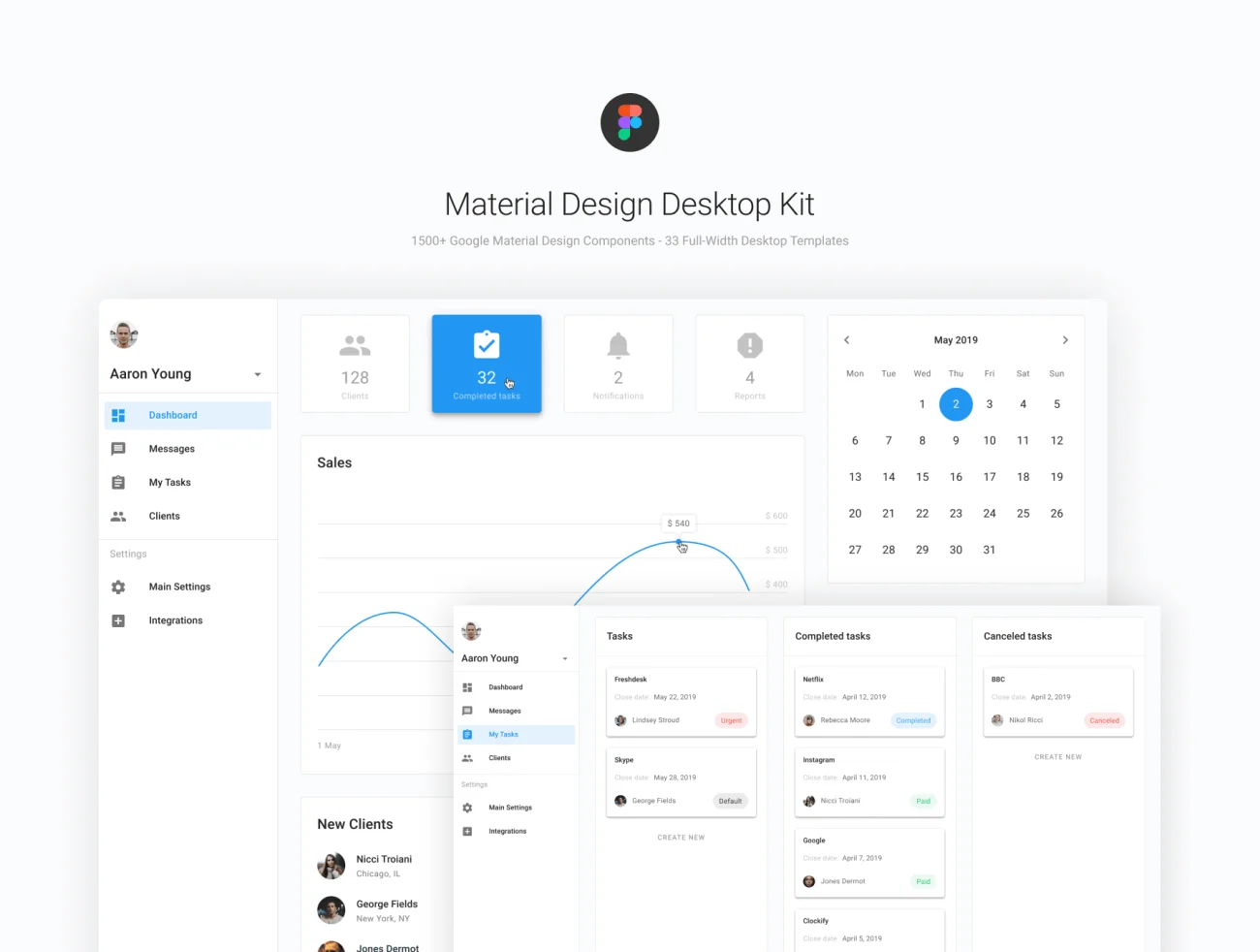 Figma Material Design Desktop UI Kit 谷歌设计风格UI套件-UI/UX-到位啦UI