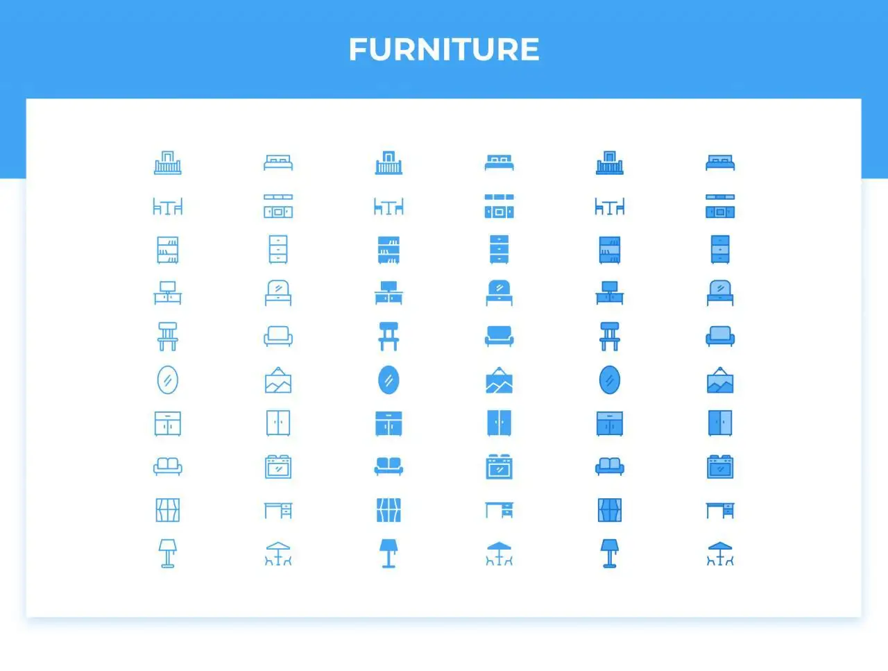 Furniture & Smarthome Icons 多风格家具和智能家居图标-3D/图标-到位啦UI