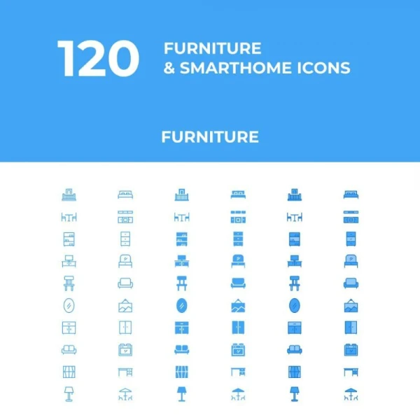 Furniture & Smarthome Icons 多风格家具和智能家居图标