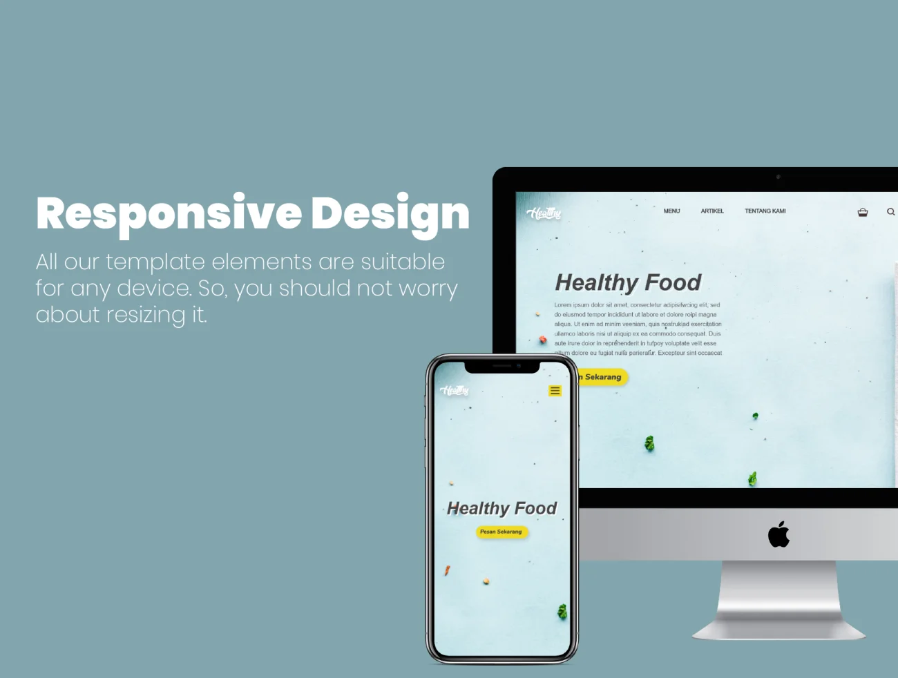 Healthy Food Website Template 响应式设计多平台健康食品网站模板-UI/UX-到位啦UI