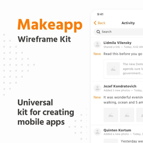 Makeapp Wireframe Kit 应用快速搭建线框套件界面设计轻松搞定