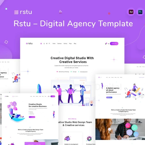 Rstu - Digital Agency HTML Template 数字代理商公司机构官网HTML模板