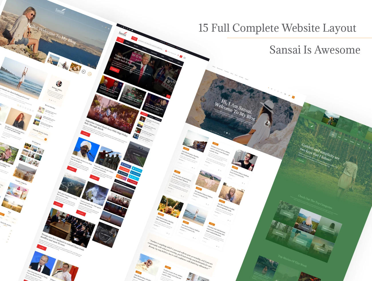 Sansai Creative Blog XD Template 创意博客XD模板-主页、介绍、列表、博客、社交、网站-到位啦UI