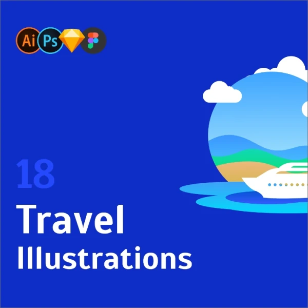 Travel Illustration Set 18款旅行插图集