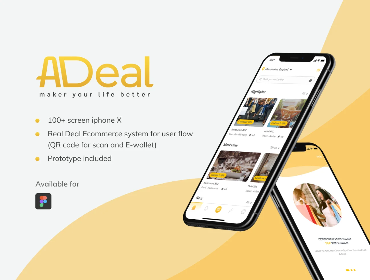 Adeal - Deal Location Ecommerce UI Kits 完整电子商务用户界面套件-UI/UX-到位啦UI