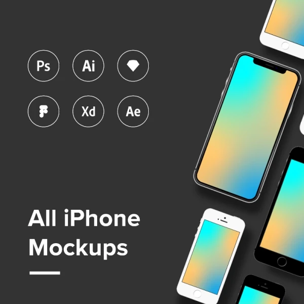 All iPhone Mockup 所有苹果手机智能样机