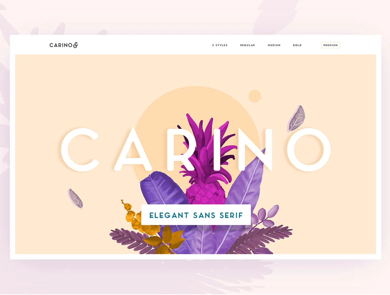 Carino - A Modern Elegant Sans Serif Family of 8 Fonts Carino-一个现代优雅的无衬线字体系列共有8种字体-字体-到位啦UI