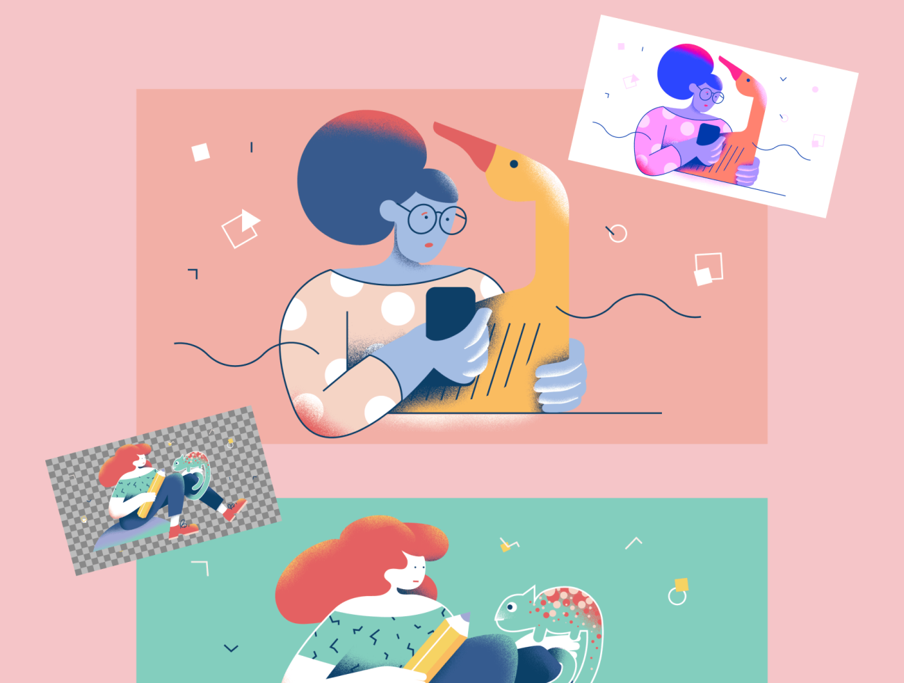 Silky Illustrations 20款时髦多彩的IT相关情景化矢量插图包-人物插画、场景插画、插画、概念创意、社交购物、科技智能、趣味漫画-到位啦UI