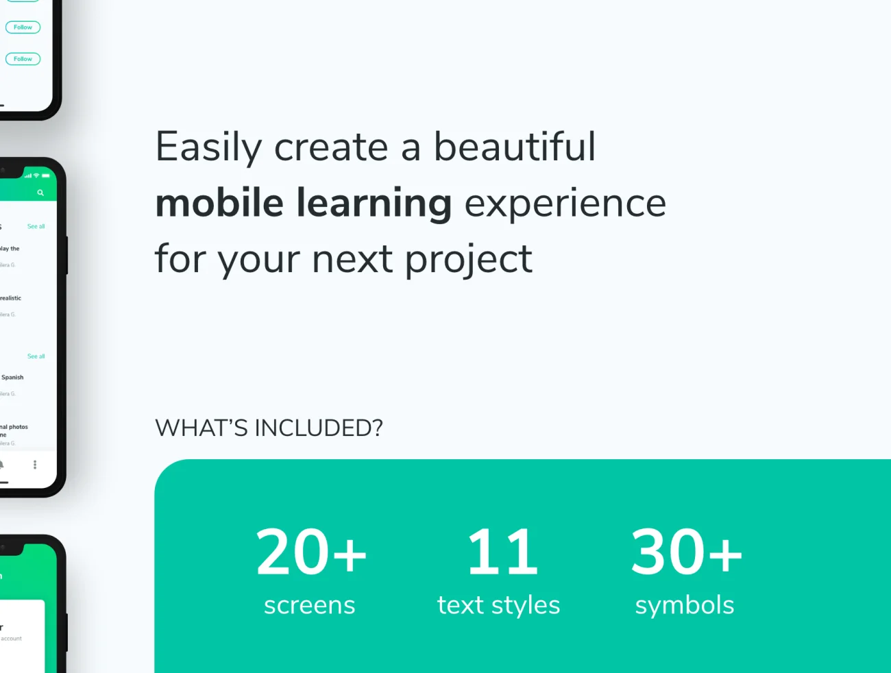 ProLearn - E-learning Mobile UI Kit 在线学习远程教育应用手机端用户界面设计套件-UI/UX-到位啦UI
