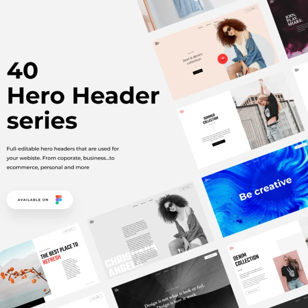 40 Hero Headers for your website 40个大气个性网站首屏海报模板