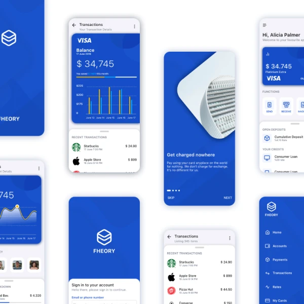 Fheory Financial iOS UI Kit 金融理财用户界面设计套件