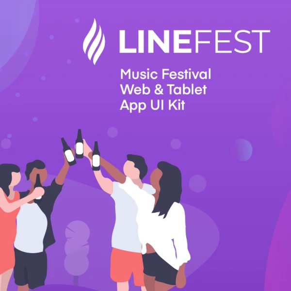 LineFest Music Festival Web Tablet App UI Kit 音乐节以及日程应用套装