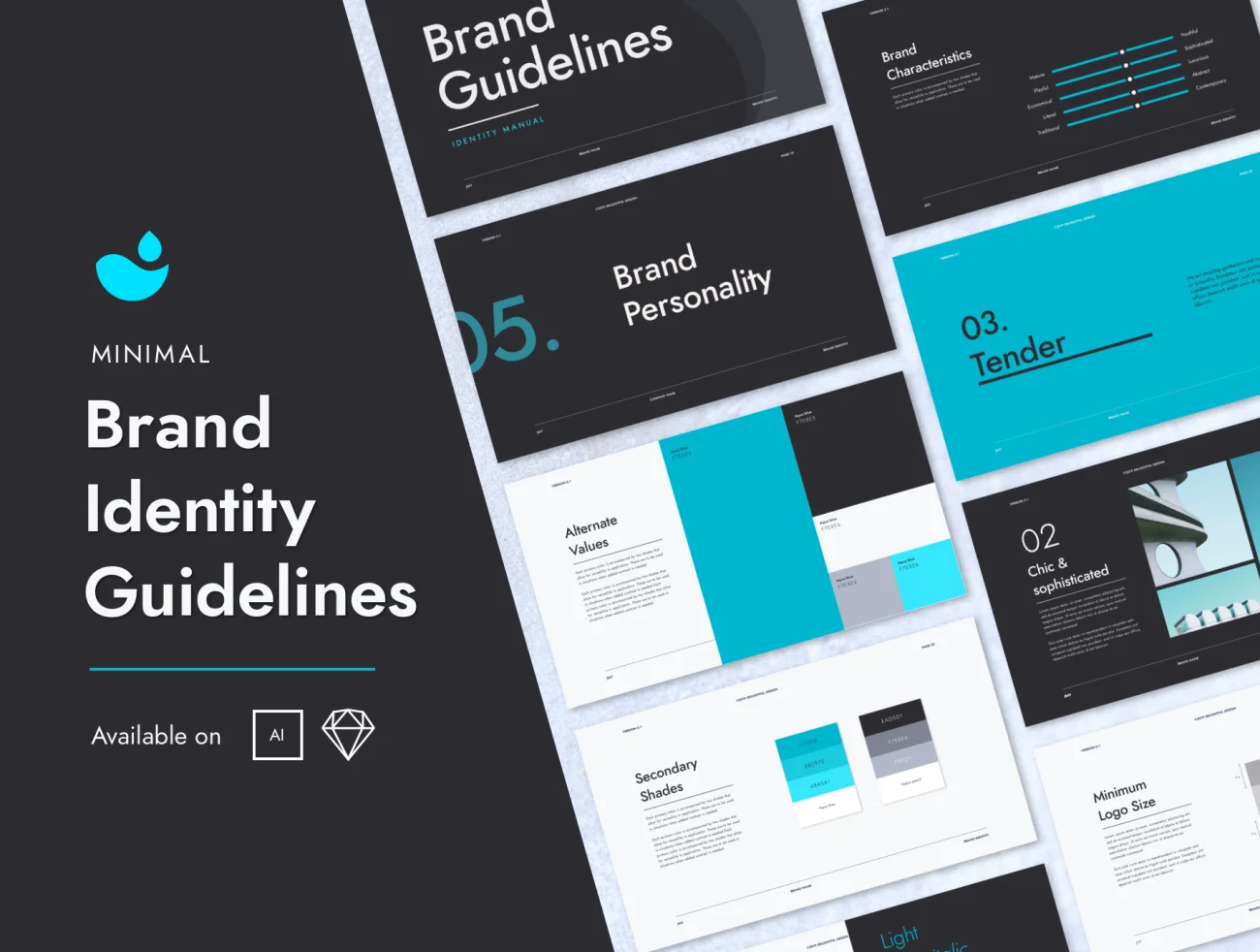 Minimal Brand Identity Guidelines 极简品牌识别指南-UI/UX、专题页面-到位啦UI