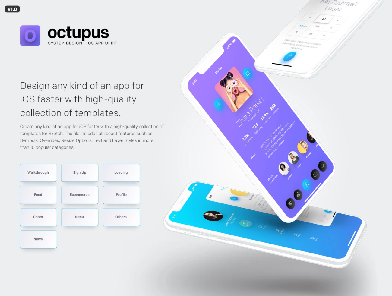 Octupus iOS App UI Kit 20款应用UI套件-UI/UX-到位啦UI