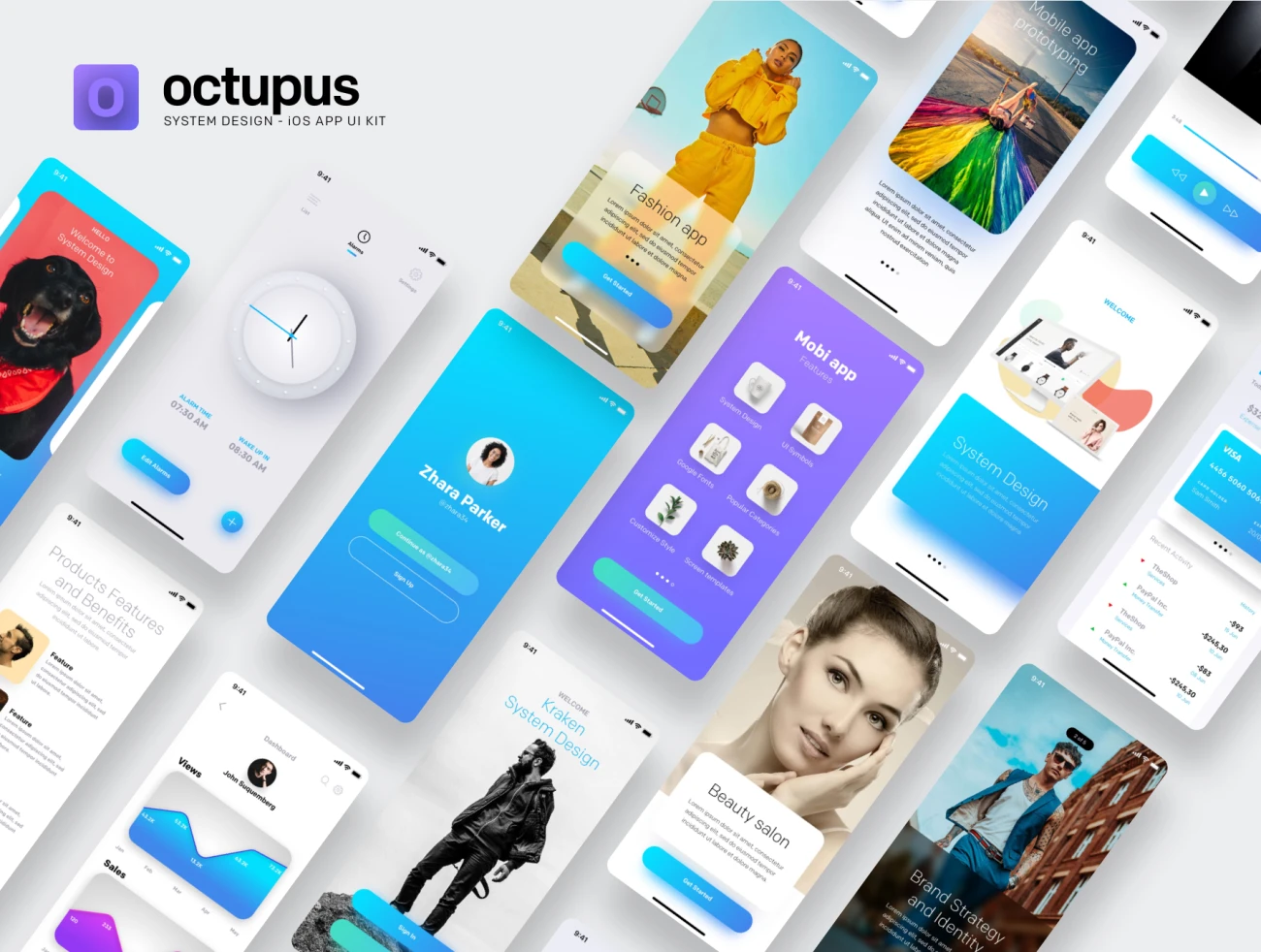 Octupus iOS App UI Kit 20款应用UI套件-UI/UX-到位啦UI