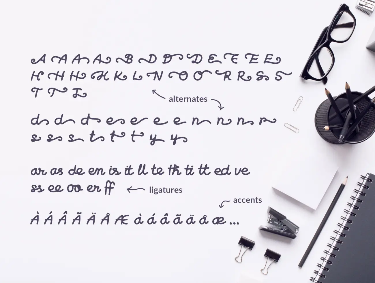 Biban Handwritten Script 连体马克笔手写英文字体-字体-到位啦UI