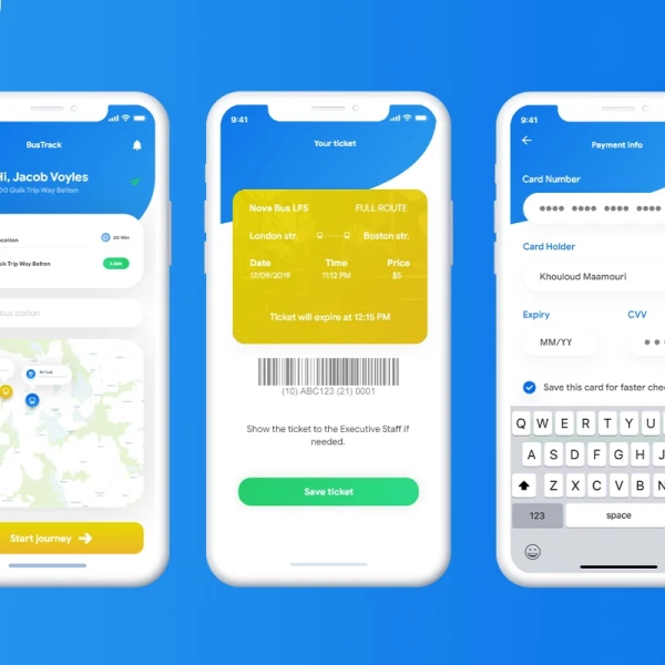 BusTracker app UI Kit 打车本地租车服务应用用户界面套件
