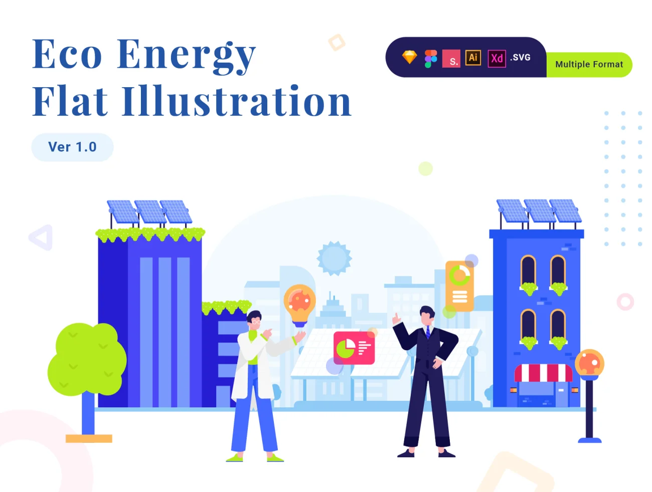 Renewable Energy Illustration Kit Vol 1 0 可再生清洁能源矢量插图包插图1