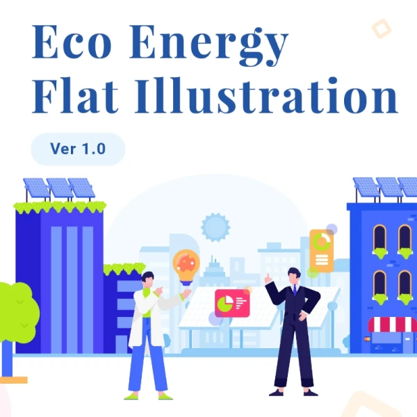Renewable Energy Illustration Kit Vol 1 0 可再生清洁能源矢量插图包