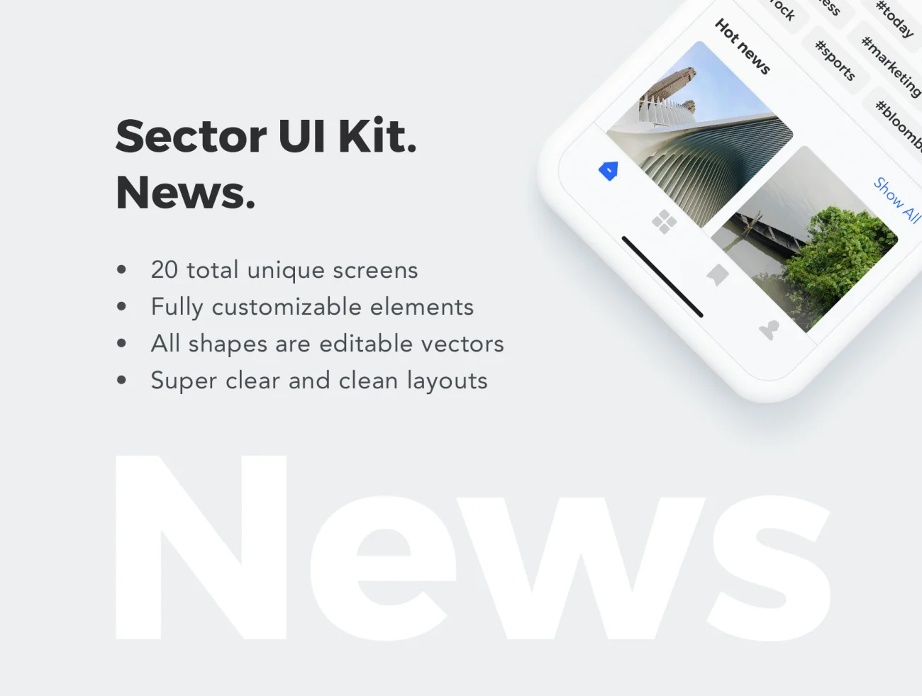 Sector UI Kit News 新闻UI套件-UI/UX-到位啦UI