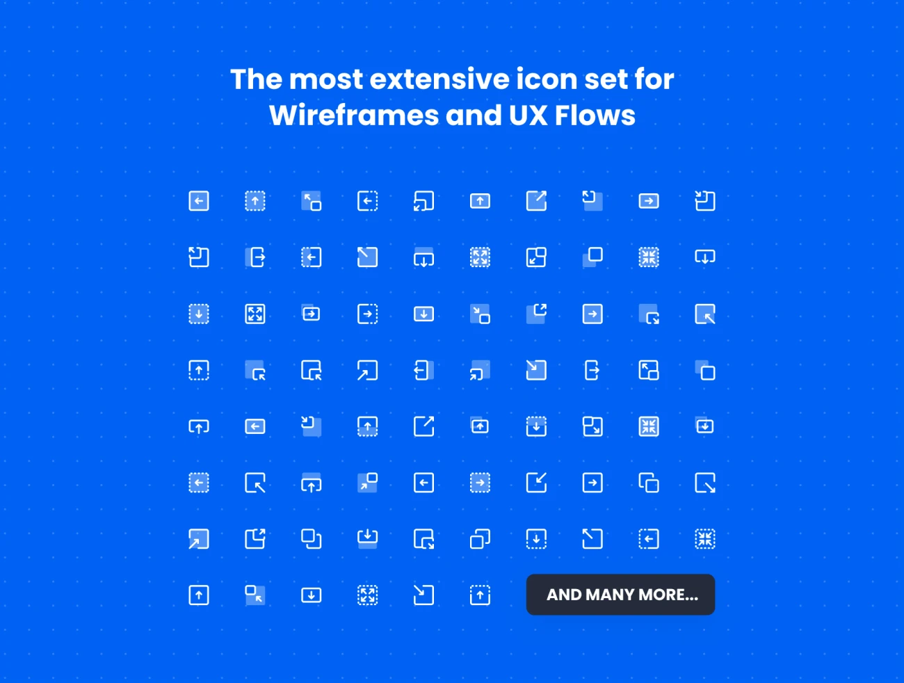 UX Flows Wireframes Mega Icon Pack 12大类高效工作流快速线框产品原型图标包-3D/图标-到位啦UI
