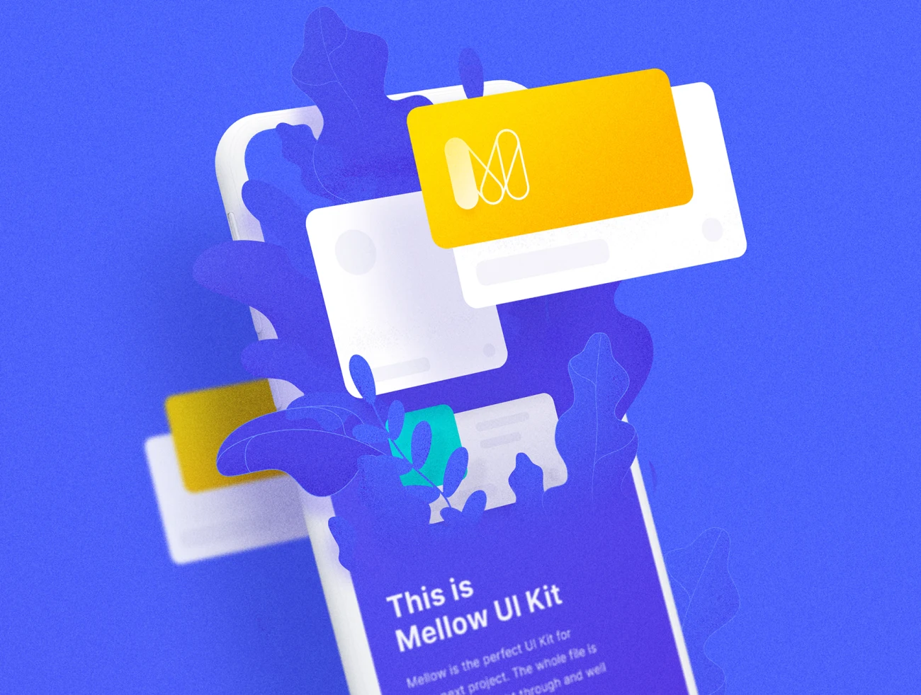 Mellow iOS UI Kit 圆润卡片设计风格物联网智能家居旅行购物主题设计资源包-UI/UX、ui套件、主页、列表、卡片式、图表、地图、应用、数据可视化-仪表板、登录页、聊天、表单-到位啦UI