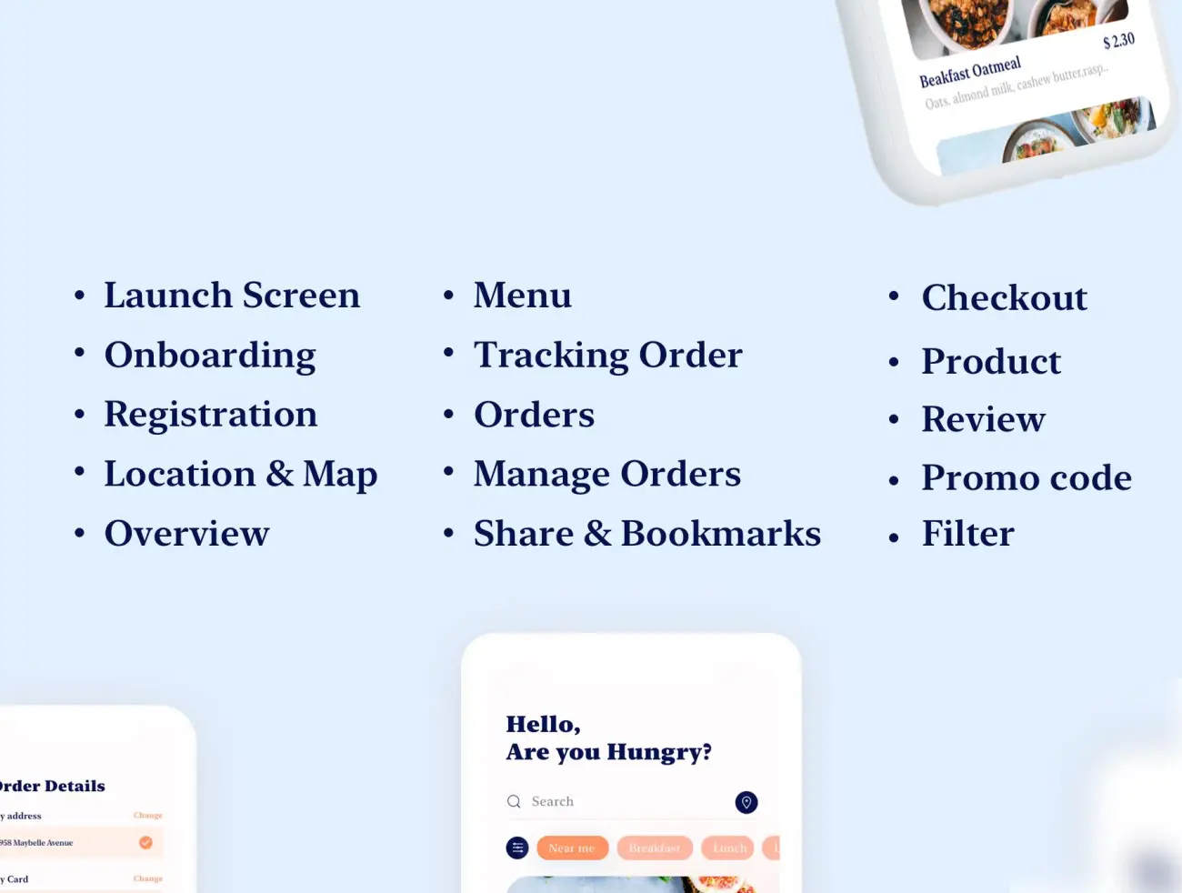 Swify delivery app iOS UI Kit 美食外卖块快递手机应用UI套件设计-UI/UX、ui套件、主页、介绍、付款、列表、卡片式、图表、应用、引导页、支付、数据可视化-仪表板、注册、登录页、着陆页、网站、网购、表单、预订-到位啦UI